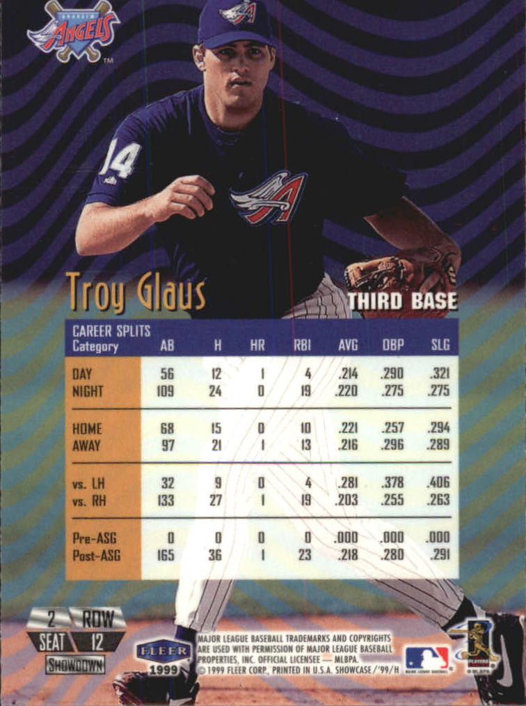 1999 Flair Showcase Row 2 #12 Troy Glaus back image
