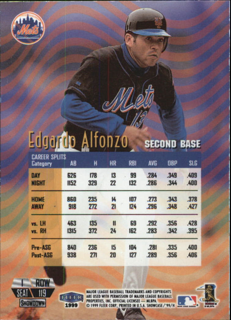 1999 Flair Showcase Row 1 #119 Edgardo Alfonzo back image