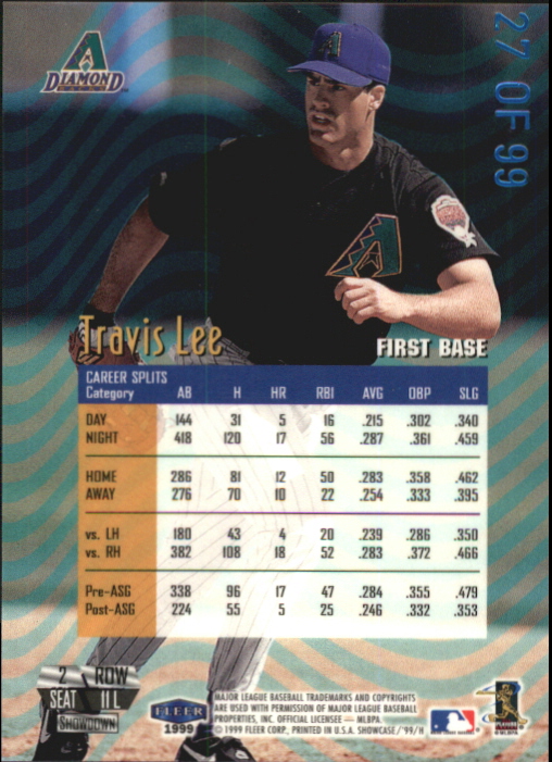1999 Flair Showcase Legacy Collection Row 2 #11 Travis Lee back image