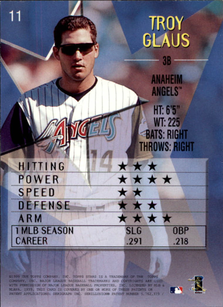 1999 Topps Stars #11 Troy Glaus back image