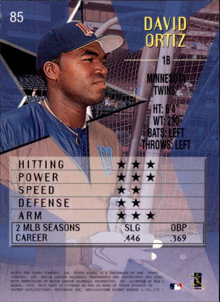 1999 Topps Stars #85 David Ortiz back image