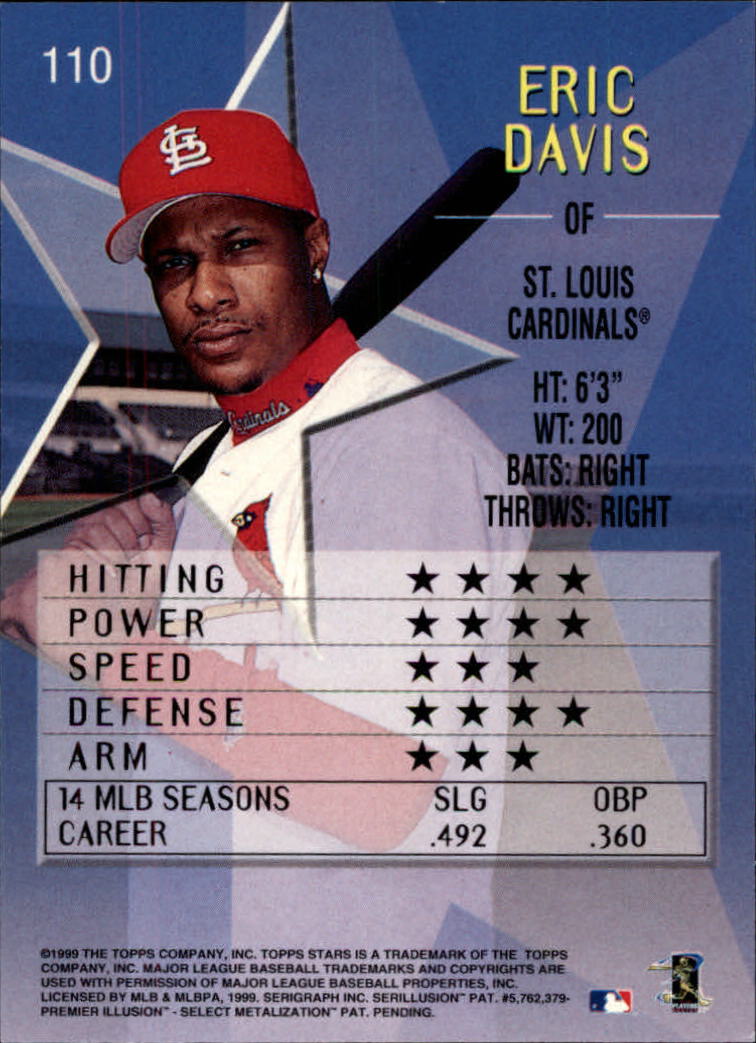 1999 Topps Stars #110 Eric Davis back image