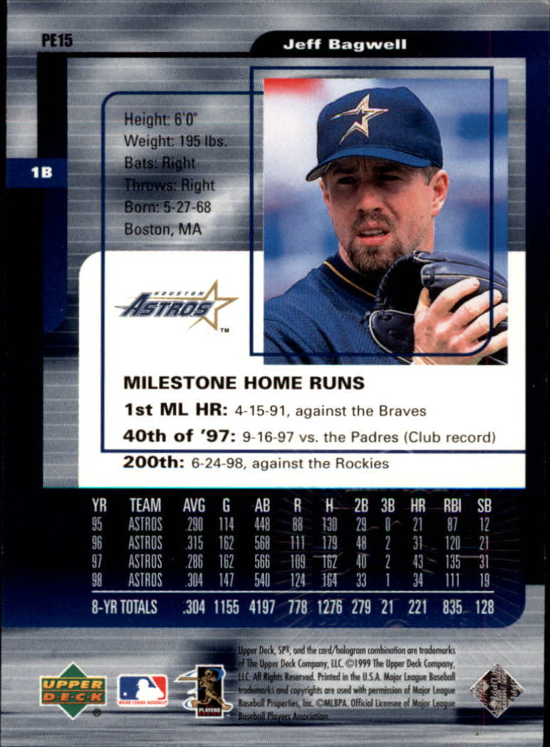 1999 SPx Power Explosion #PE15 Jeff Bagwell back image