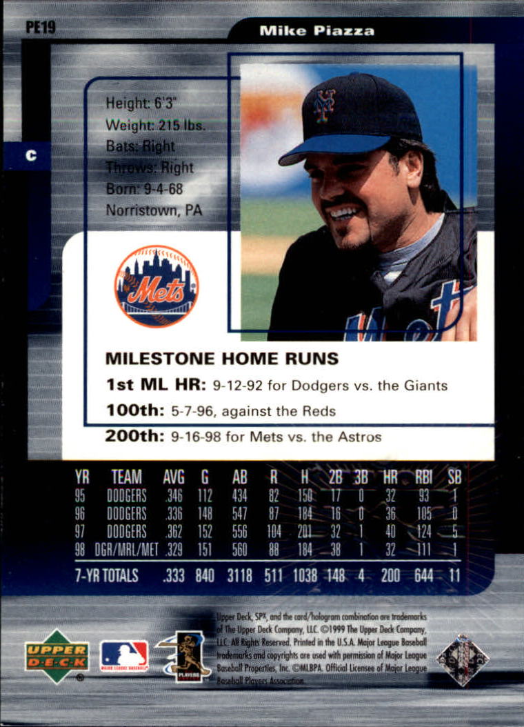 1999 SPx Power Explosion #PE19 Mike Piazza back image