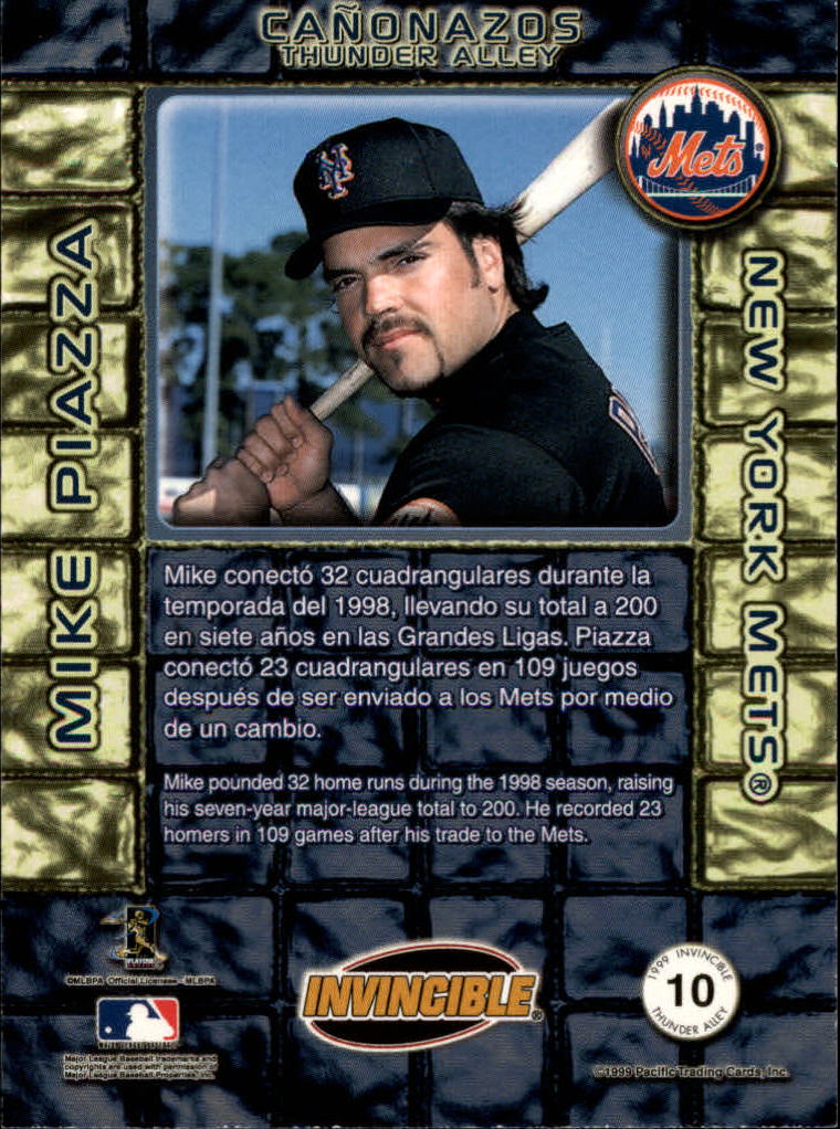 1999 Pacific Invincible Thunder Alley #10 Mike Piazza back image