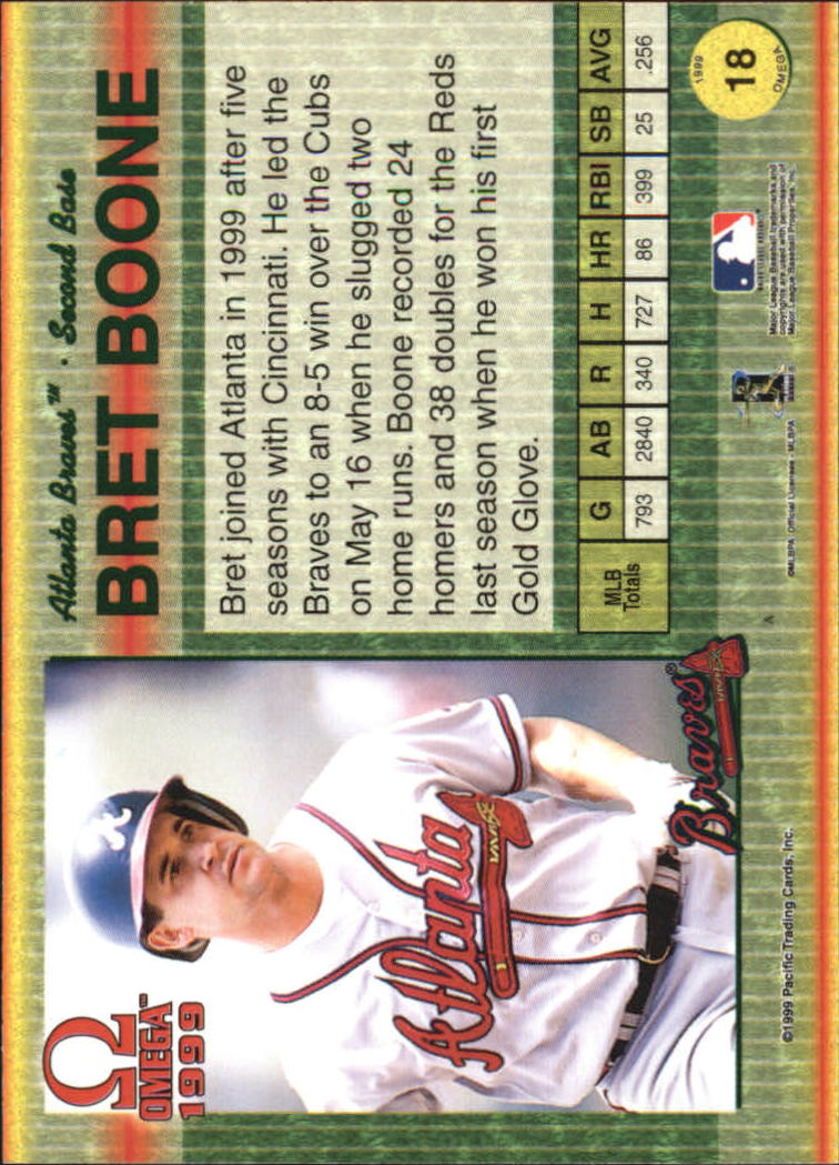 1999 Pacific Omega #18 Bret Boone back image