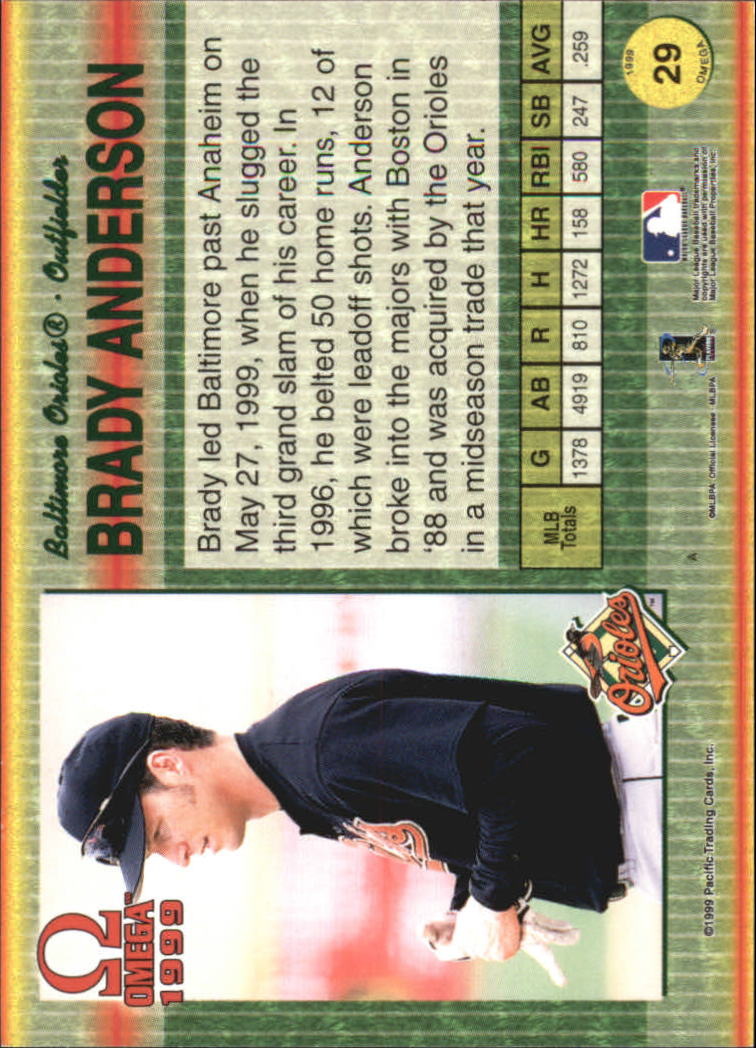 B5118- 1999 Pacific Omega Baseball Card # S 1-250 -du Pick- 15 + Gratis US - Bild 59 von 487