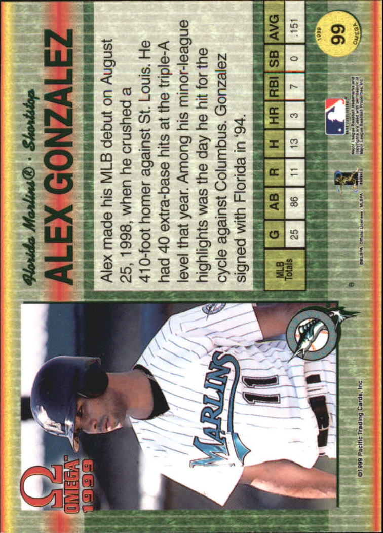 B5118- 1999 Pacific Omega Baseball Card # S 1-250 -du Pick- 15 + Gratis US - Bild 199 von 487