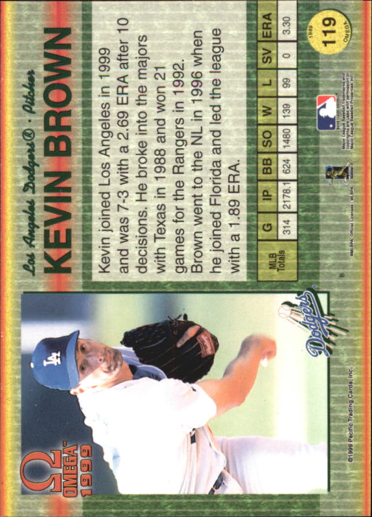 1999 Pacific Omega #119 Kevin Brown back image