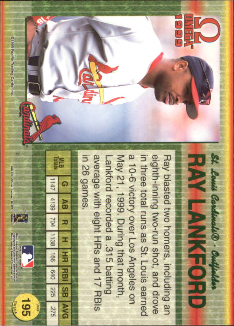 1999 Pacific Omega #195 Ray Lankford back image
