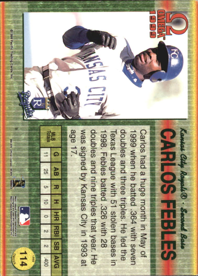 1999 Pacific Omega Gold #114 Carlos Febles back image
