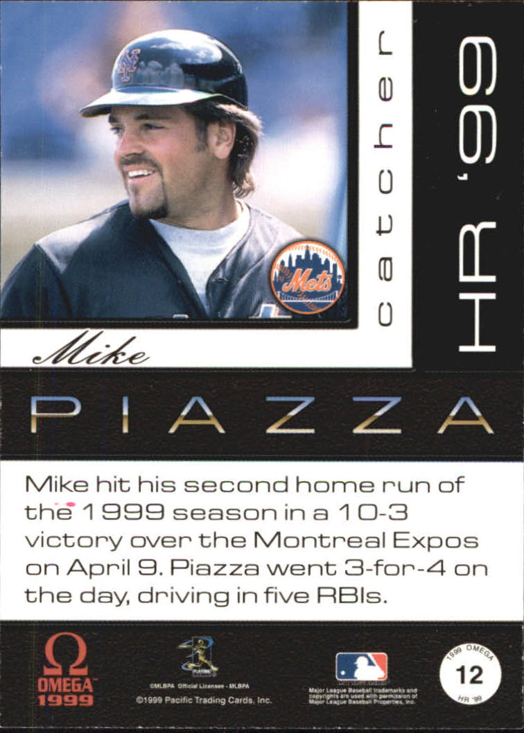 1999 Pacific Omega HR 99 #12 Mike Piazza back image