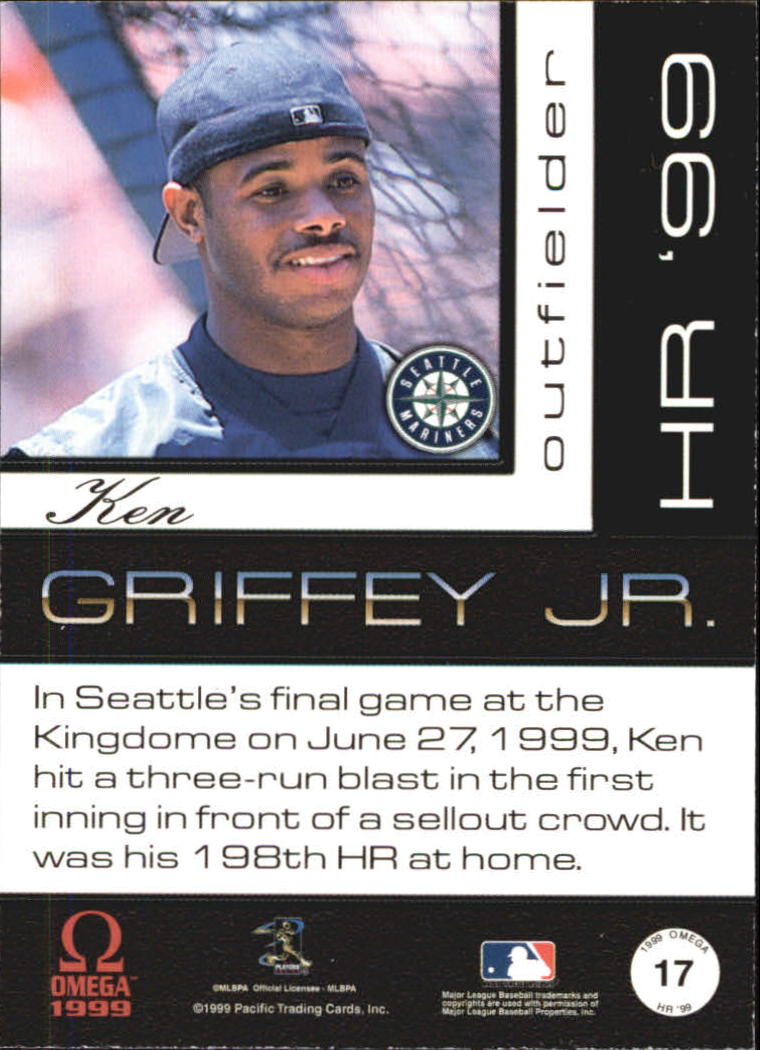 1999 Pacific Omega HR 99 #17 Ken Griffey Jr. back image