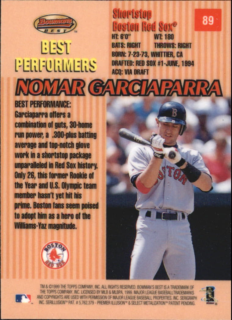 1999 Bowman's Best #89 Nomar Garciaparra BP back image