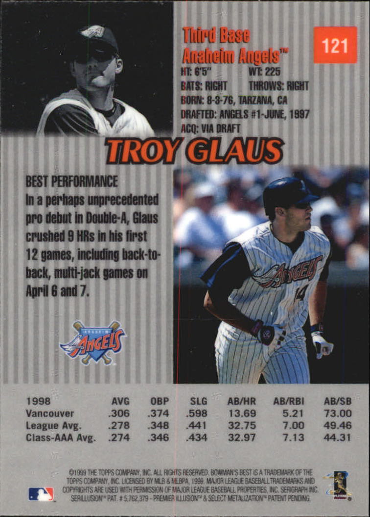 1999 Bowman's Best #121 Troy Glaus back image