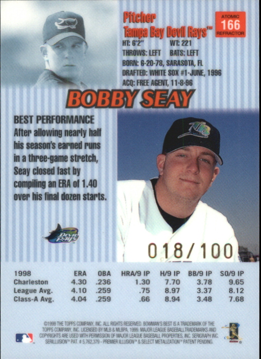 1999 Bowman's Best Atomic Refractors #166 Bobby Seay back image