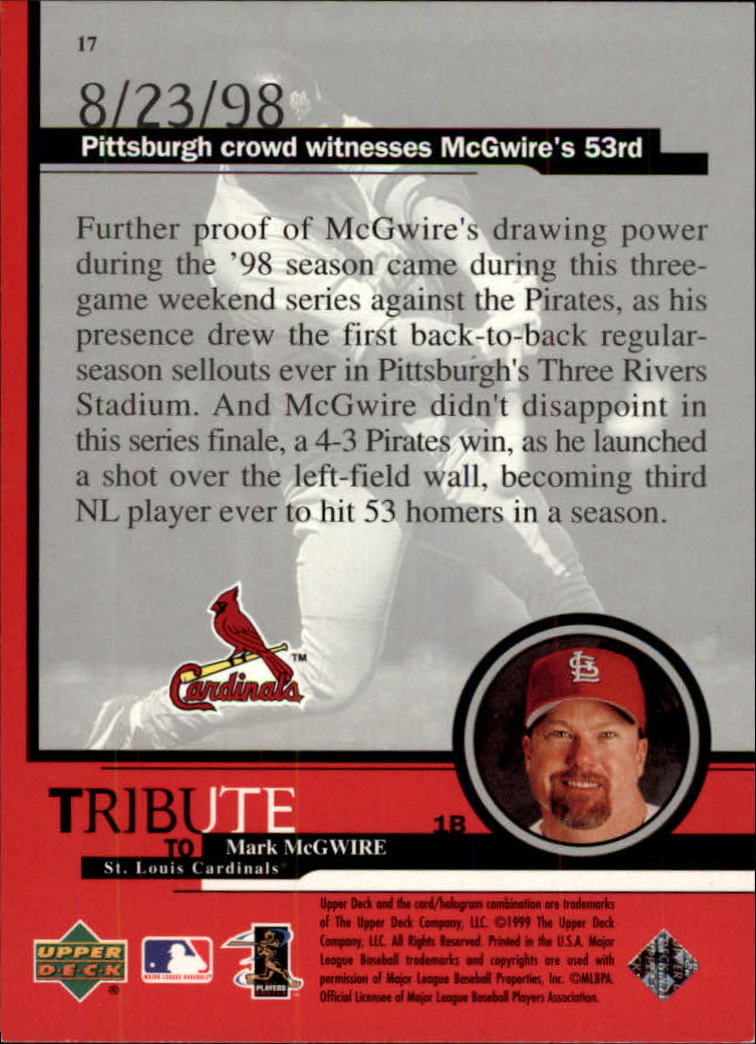 B7103- 1999 Upper Deck Mark Mcgwire Hommage #S 1-30 -du Pick- 15 + Free US - Bild 11 von 13
