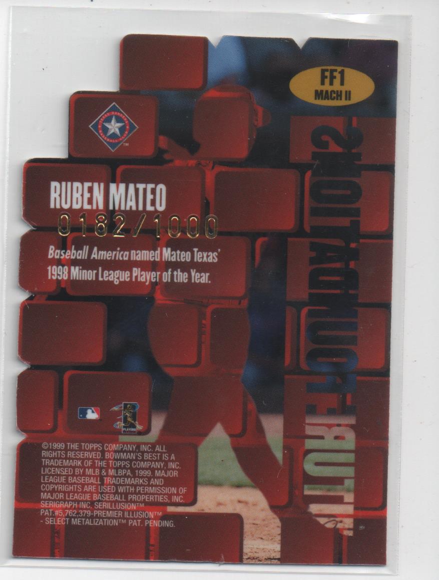 1999 Bowman's Best Future Foundations Mach II #FF1 Ruben Mateo back image