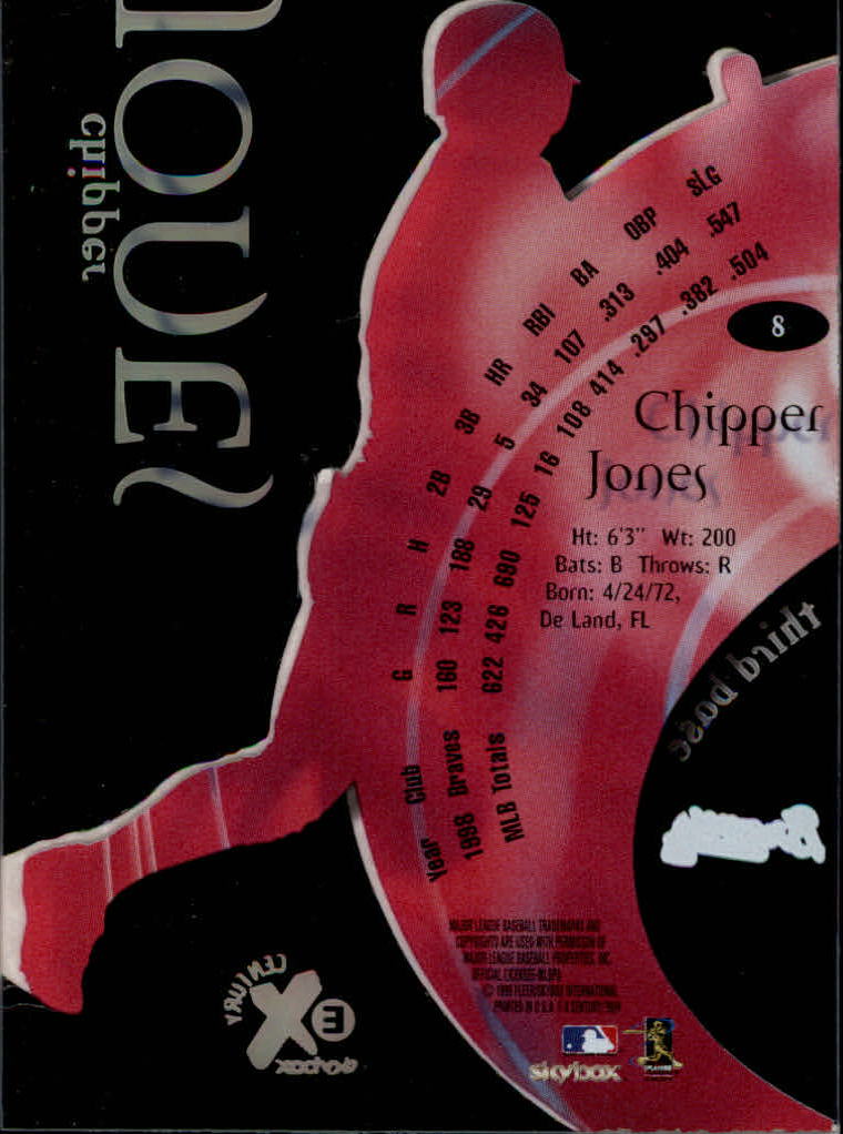 1999 E-X Century #8 Chipper Jones back image