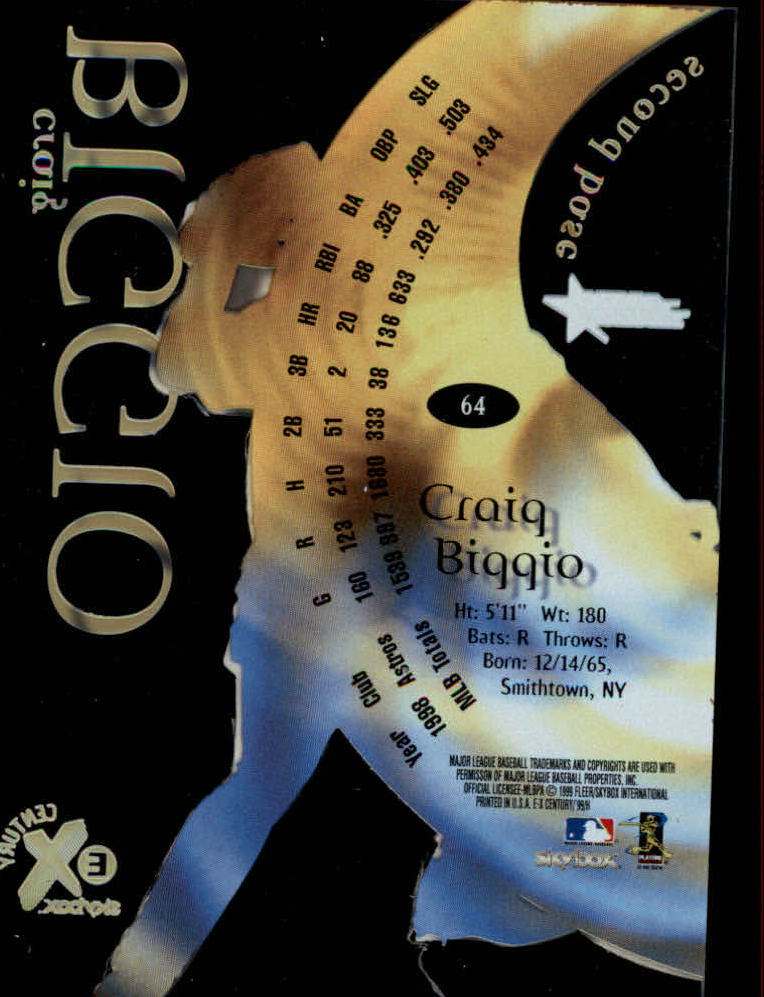1999 E-X Century #64 Craig Biggio back image