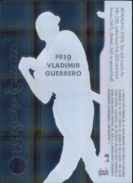 1999 Finest Peel and Reveal Hyperplaid #19 Vladimir Guerrero back image