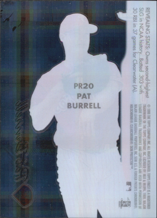 1999 Finest Peel and Reveal Hyperplaid #20 Pat Burrell back image