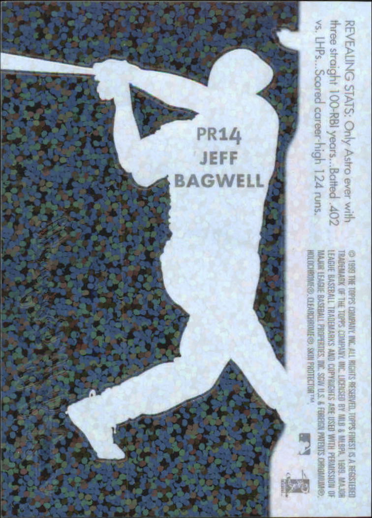 1999 Finest Peel and Reveal Sparkle #14 Jeff Bagwell back image