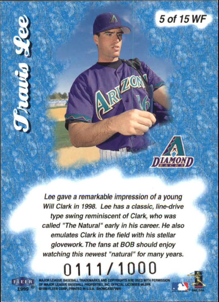 1999 Flair Showcase Wave of the Future #5 Travis Lee back image