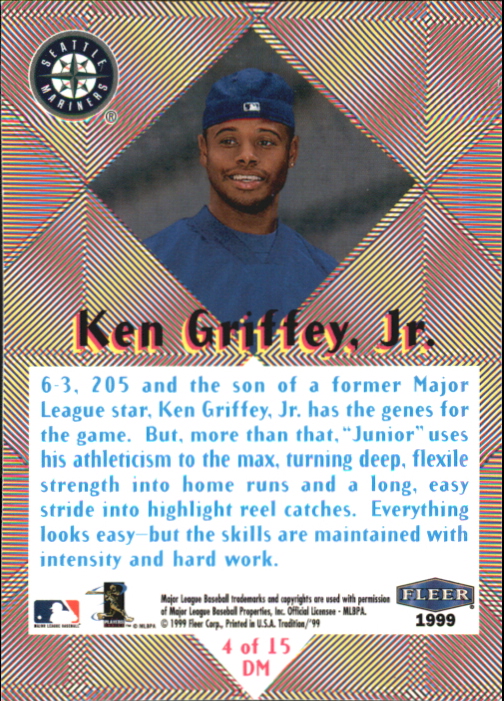 1999 Fleer Tradition Diamond Magic #4 Ken Griffey Jr. back image