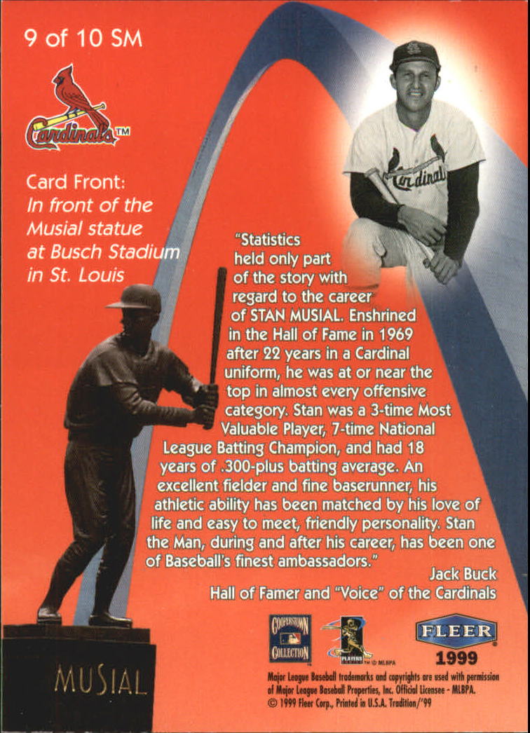 1999 Fleer Tradition Stan Musial Monumental Moments #9 Stan Musial/Statue's Caption back image