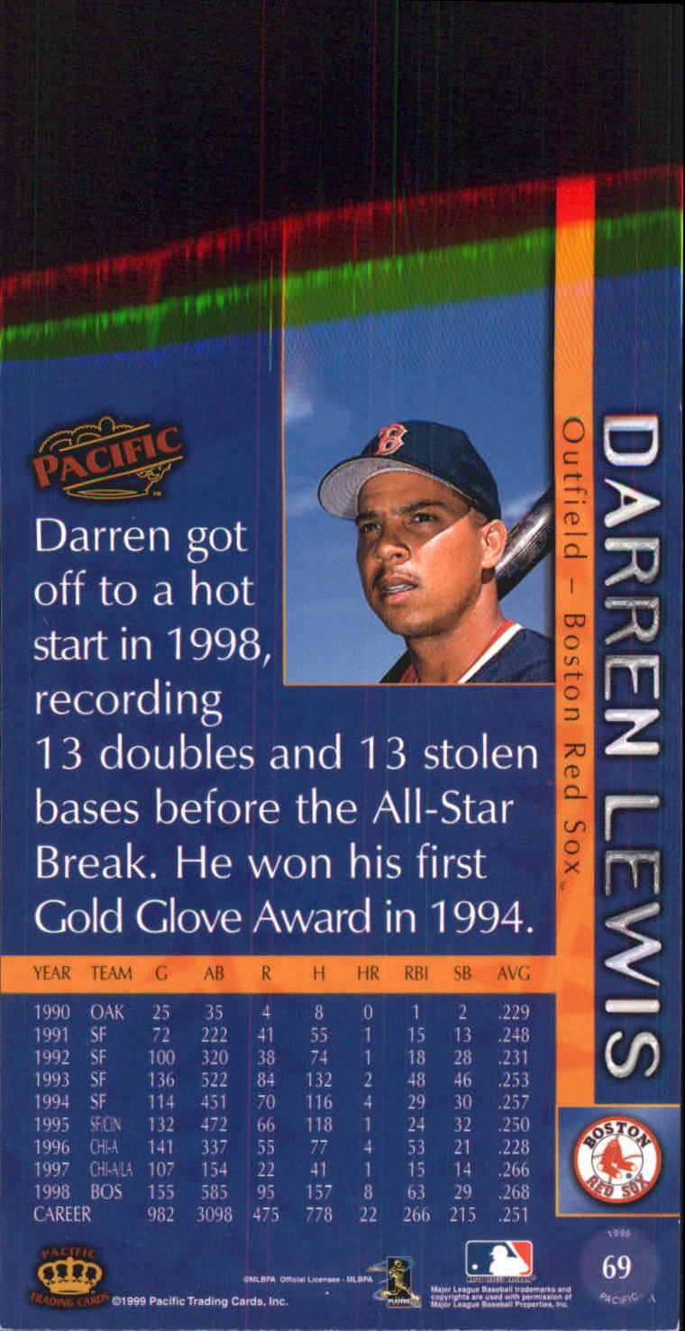 1999 Pacific #69 Darren Lewis back image