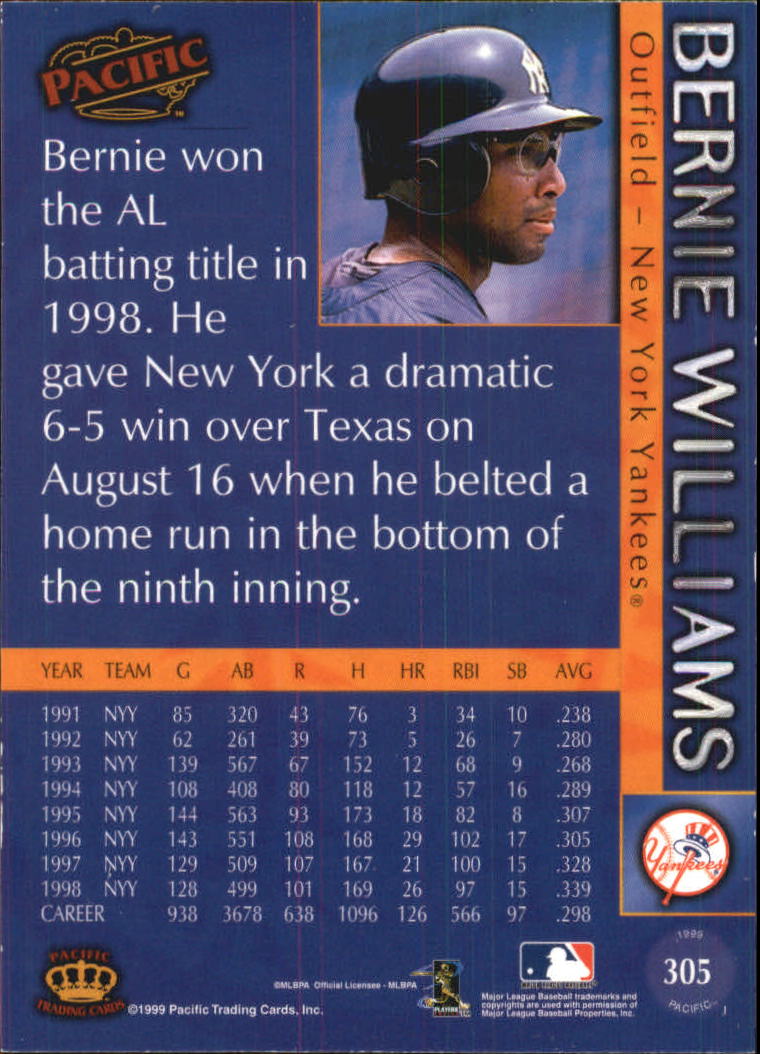 Athlon Sports Bernie Williams 1999 SP Authentic Baseball Card #59- PSA  Graded 10 GEM MINT (New York Yankees)