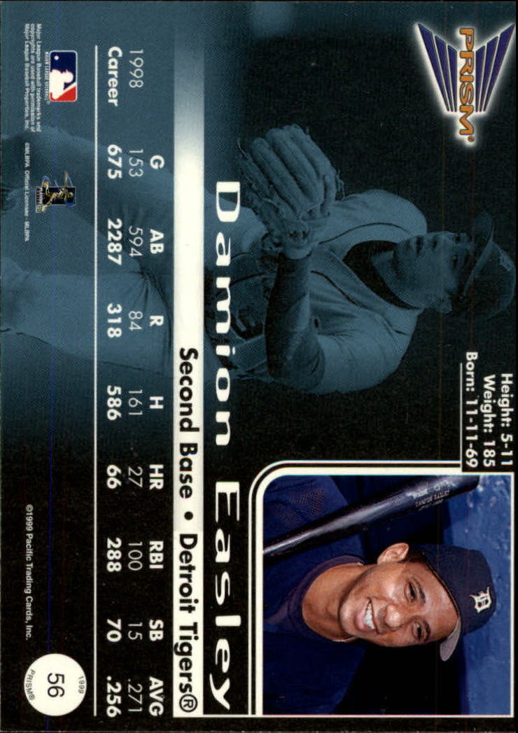 1999 Pacific Prism Holographic Mirror #56 Damion Easley back image