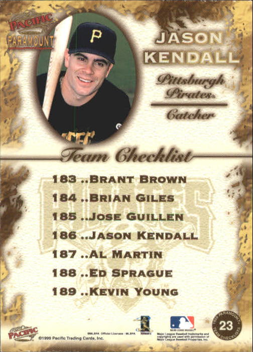 1999 Paramount Team Checklists #23 Jason Kendall - NM-MT | eBay