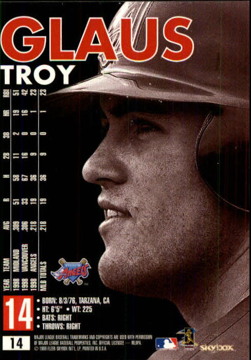 1999 SkyBox Premium #14 Troy Glaus back image