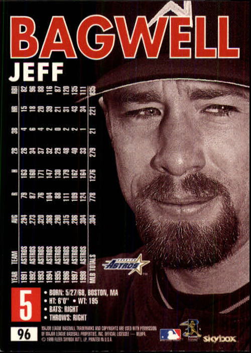 1999 SkyBox Premium #96 Jeff Bagwell back image
