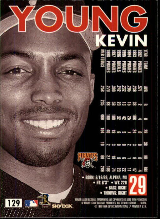 1999 SkyBox Premium #129 Kevin Young back image