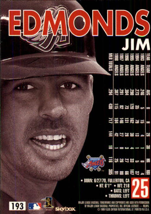 1999 SkyBox Premium #193 Jim Edmonds back image
