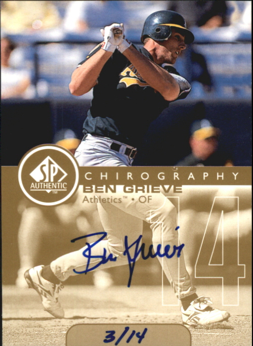 1999 SP Authentic Chirography Gold #BG Ben Grieve/14