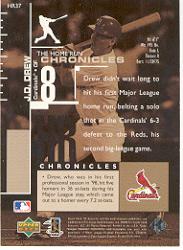 1999 SP Authentic Home Run Chronicles #HR37 J.D. Drew back image