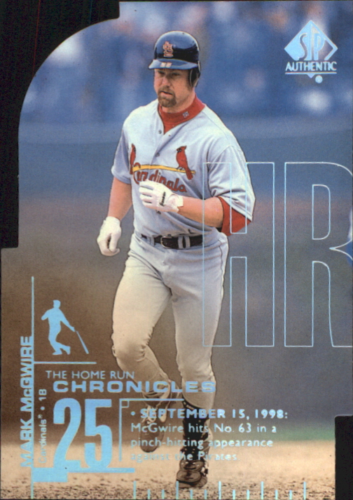 1999 SP Authentic Home Run Chronicles #HR63 Mark McGwire