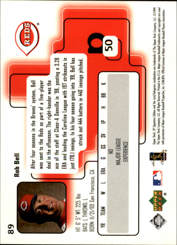 1999 SP Signature #89 Rob Bell back image