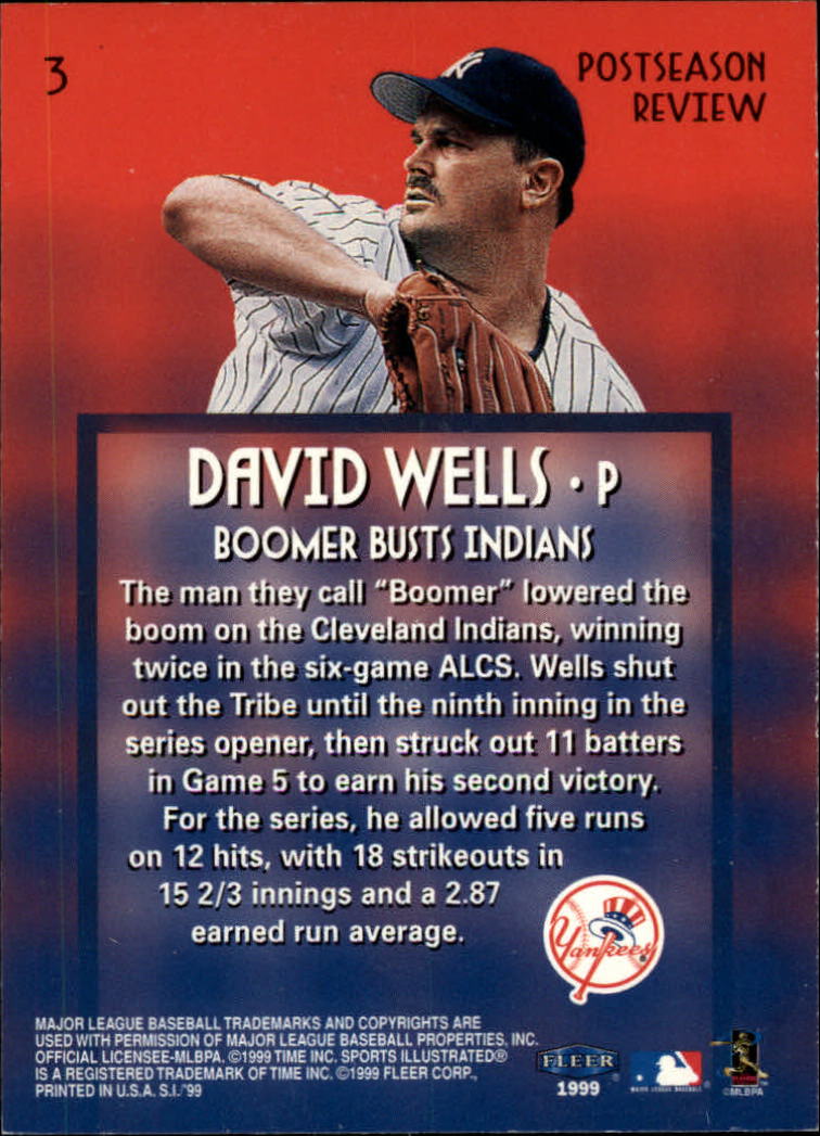 1999 Sports Illustrated #3 David Wells POST back image