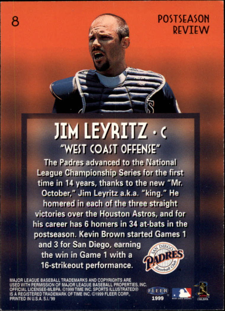 1999 Sports Illustrated #8 Jim Leyritz POST back image