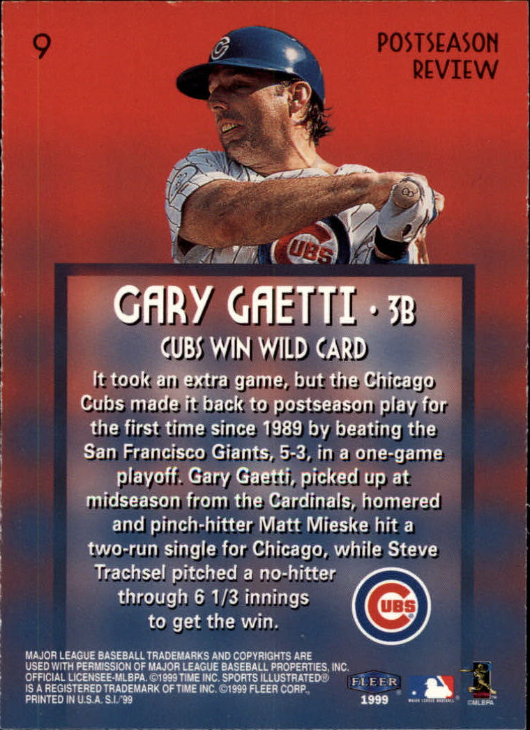 1999 Sports Illustrated #9 Gary Gaetti POST back image