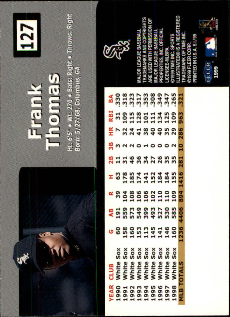 1999 Sports Illustrated #127 Frank Thomas back image