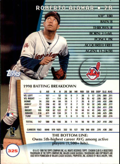 1999 Stadium Club #325 Roberto Alomar TR