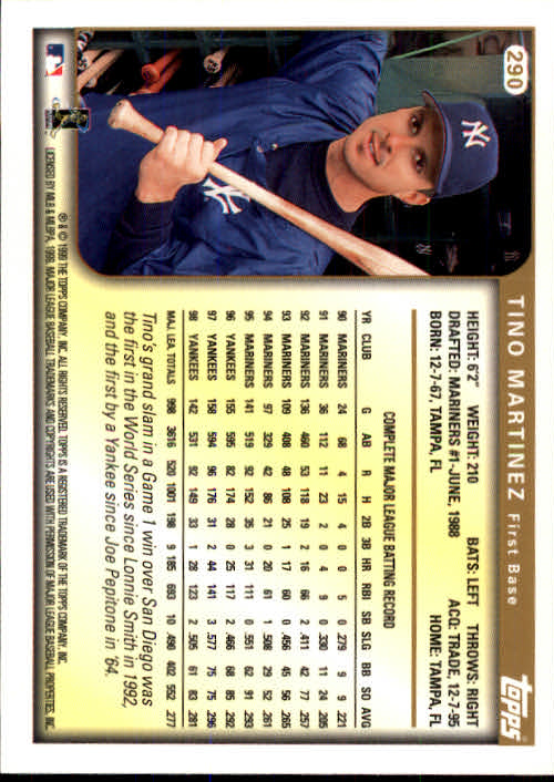 A2037- 1999 Topps Baseball Cards 253-463 +Inserts -You Pick- 15+ FREE US SHIP - Picture 75 of 399
