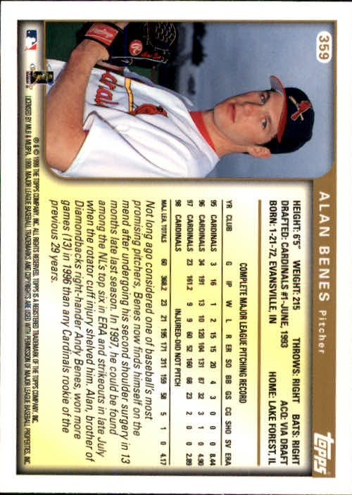 A2037- 1999 Topps Baseball Cards 253-463 +Inserts -You Pick- 15+ FREE US SHIP - Picture 209 of 399