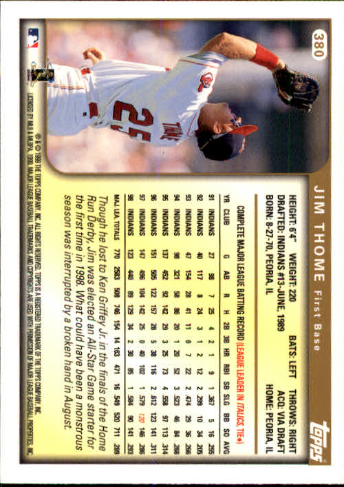 A2037- 1999 Topps Baseball Cards 253-463 +Inserts -You Pick- 15+ FREE US SHIP - Picture 249 of 399